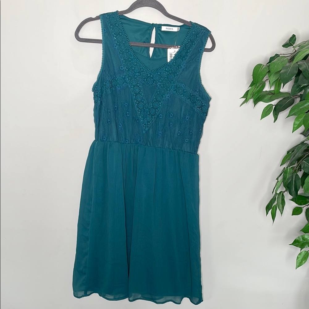 Ricki's Blue Sleeveless V-Neck Sundress for Cocktail Events